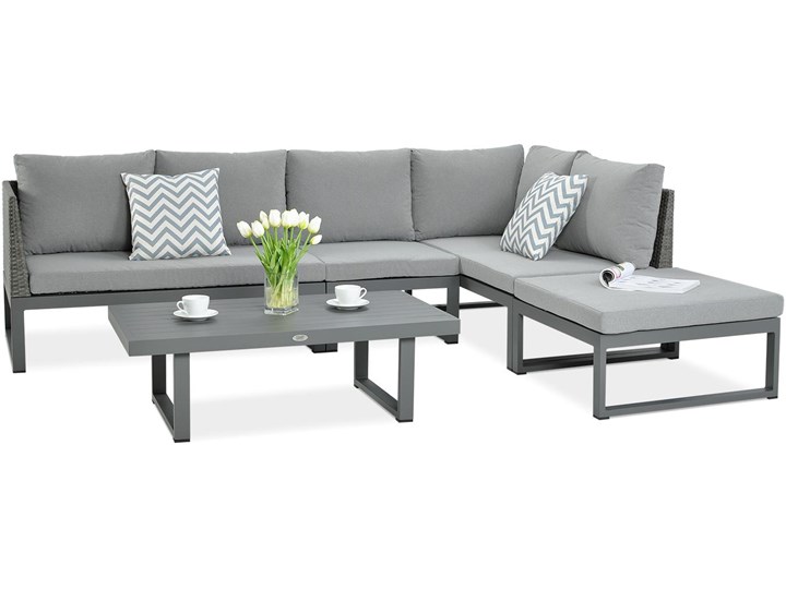 Narożnik modułowy Meblobranie Davos Grey nowoczesny aluminiowy Aluminium Zestawy wypoczynkowe Zestawy kawowe Zestawy modułowe Zawartość zestawu Sofa