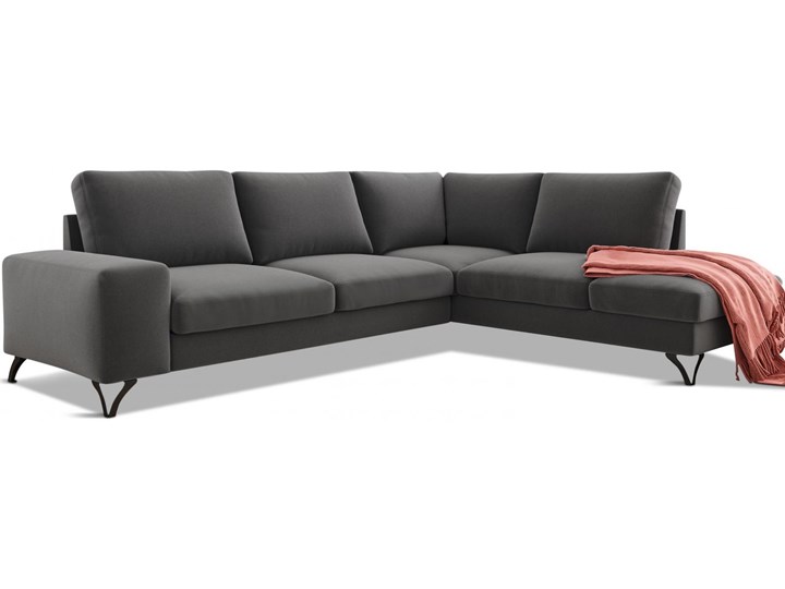 Meblobranie Szary narożnik wypoczynkowy elegancki Flavio prawy 293x214 cm Matt Velvet 97 Prawostronne Szerokość 293 cm Wysokość 91 cm Materiał obicia Welur Lewostronne Funkcje Z funkcją spania
