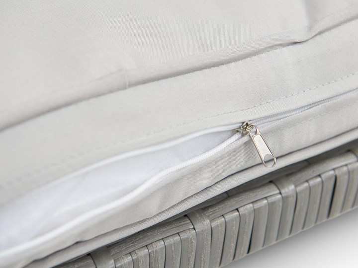 Meblobranie Duży zestaw narożny na taras z technorattanu Topiano Plus Grey & Ivory Zestawy wypoczynkowe Zestawy obiadowe Zawartość zestawu Sofa