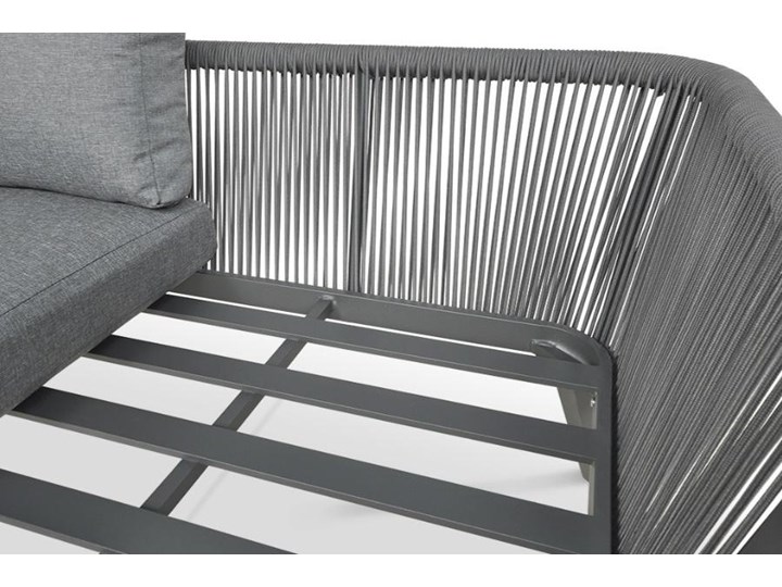 Meblobranie Nowoczesny narożnik ogrodowy szary z fotelem Salvador Dining Zestawy modułowe Zestawy wypoczynkowe Aluminium Zawartość zestawu Sofa
