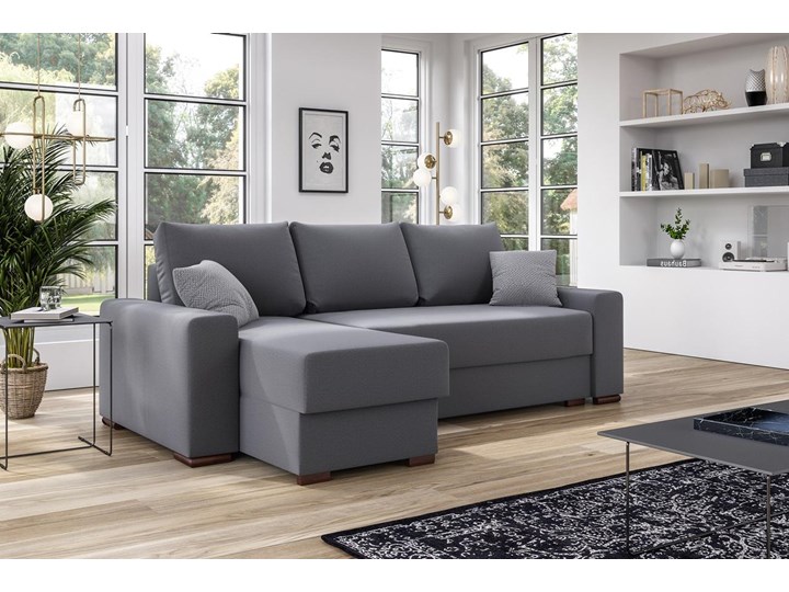 Meblobranie Klasyczny szary narożnik do salonu Rossa 240x143 Szerokość 240 cm Głębokość 240 cm Rozkładanie Rozkładany Lewostronne Prawostronne Kategoria Narożniki