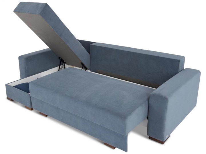 Meblobranie Klasyczny szary narożnik do salonu Rossa 240x143 Lewostronne Głębokość 240 cm Rozkładanie Rozkładany Szerokość 240 cm Prawostronne Materiał obicia Welur