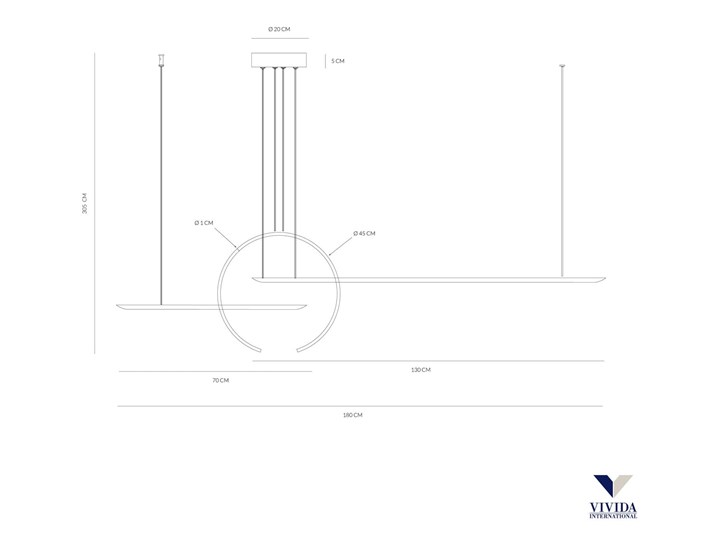 Geometryczna lampa wisząca In Out biała Kolor Biały Lampa inspirowana Styl Nowoczesny