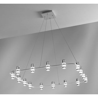 Duża led lampa wisząca Kingfort biała