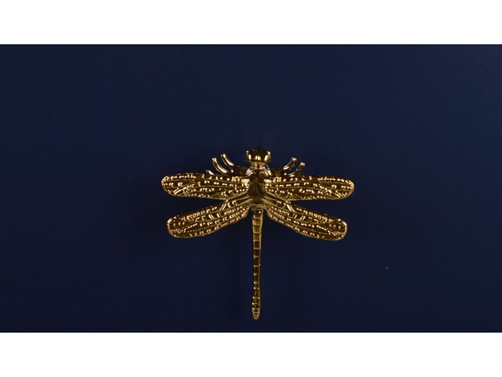 Komoda granatowa ze złotymi uchwytami GoldenFly Wysokość 78 cm Lustro Głębokość 30 cm Szerokość 78 cm Styl Glamour