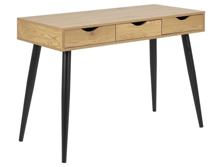 Biurko Scandi naturalne/ czarne Metal Szerokość 110 cm Biurko tradycyjne Styl Skandynawski