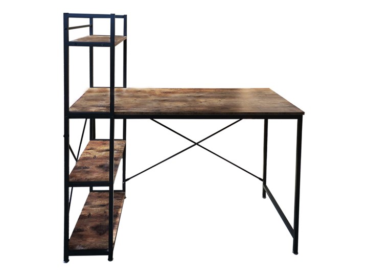 SELSEY Biurko Ramizu z trzema półkami Płyta meblowa Szerokość 120 cm Metal Styl Rustykalny