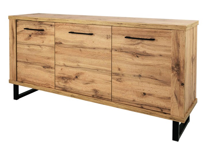 SELSEY Komoda trzydrzwiowa Lameca Styl Nowoczesny Wysokość 89 cm Głębokość 40 cm Szerokość 160 cm Drewno Płyta MDF Styl Industrialny