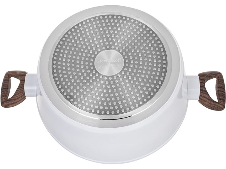 Garnki marmurowe na indukcję GierekHoff GH 1502 patelnia Tefal zestaw 16 elementów Białe Aluminium Kategoria Zestawy garnków i patelni