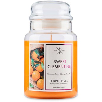 Purple River sojowa naturalna świeca zapachowa w szkle 22 oz 623 g - Sweet Clementine
