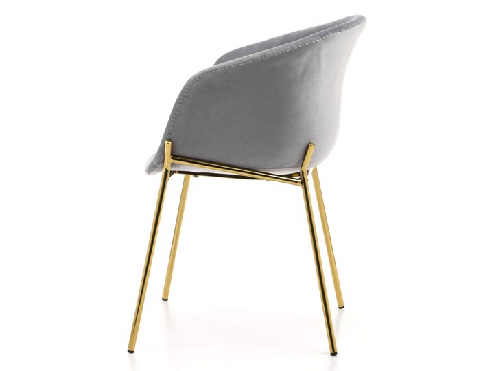 Krzesło tapicerowane glamour welur jasny szary ZL-1486 złote nogi Tworzywo sztuczne Tkanina Metal Kolor Złoty
