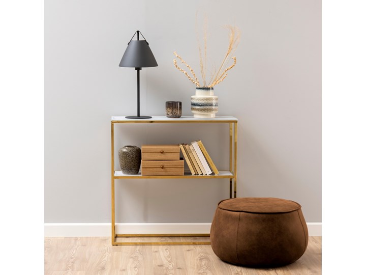 Konsola Estelle 80x81 cm biała Szerokość 80 cm Szkło Głębokość 80 cm Metal Kategoria Konsole