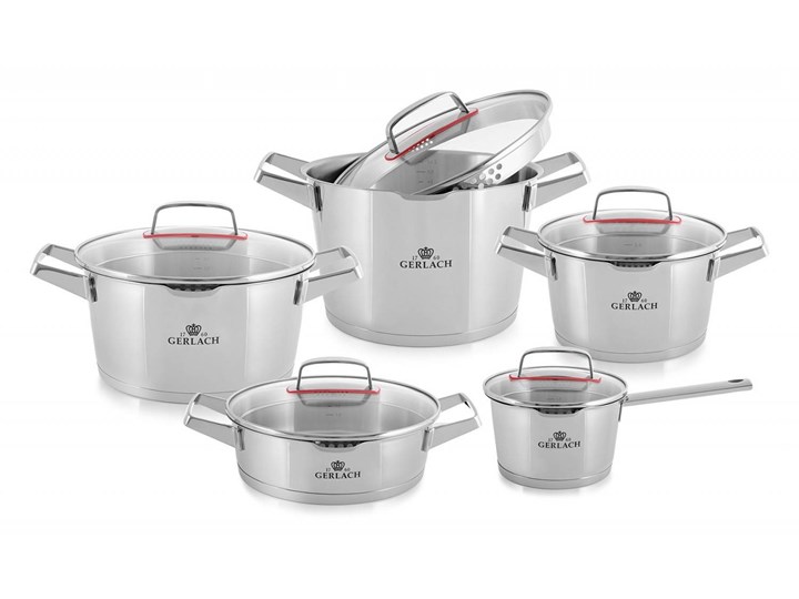 Garnki Gerlach Superior 10el. 319P Zestaw garnków Stal nierdzewna Aluminium Kategoria Zestawy garnków i patelni