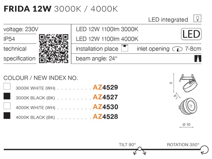 FRIDA 12W IP54 Oprawa led Kategoria Oprawy oświetleniowe