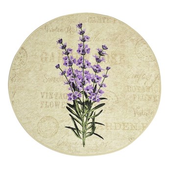 Dywanik łazienkowy z fioletowym kwiecistym motywem Foutastic Violet Circle, ø 100 cm