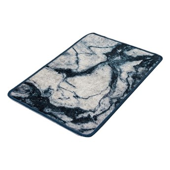 Niebiesko-biały dywanik łazienkowy z marmurkowym motywem Foutastic Marble, 60x40 cm