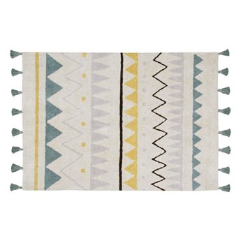 Lorena Canals Dywan bawełniany Azteca Natural Vintage Blue 140 x 200 cm