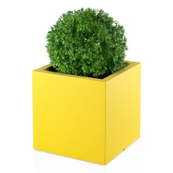 Donica kwadratowa Pixel Pot 50 cm bez półki, żółta
