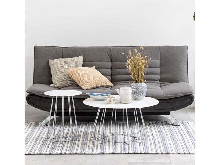 Sofa rozkładana Eveline 196x98-123 cm szara / ciemnoszara Stała konstrukcja Głębokość 98 cm Kolor Szary