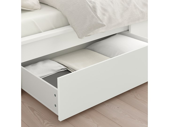 IKEA MALM Rama łóżka z 2 pojemnikami, Biały, 90x200 cm Drewno Płyta MDF Kategoria Łóżka dla dzieci