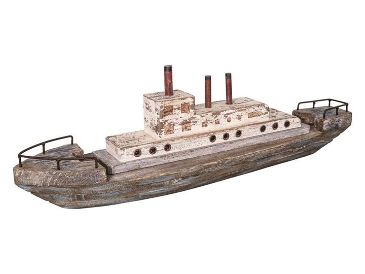Drewniana figurka dekoracyjna w kształcie statku Antic Line Bateau
