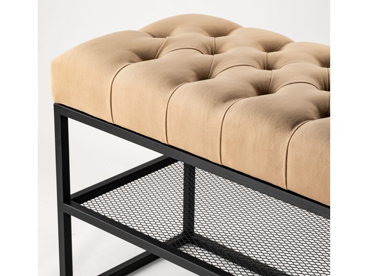 Ławka Pikowana do przedpokoju Industrialna WARM BEIGE TULLE Kolor Beżowy
