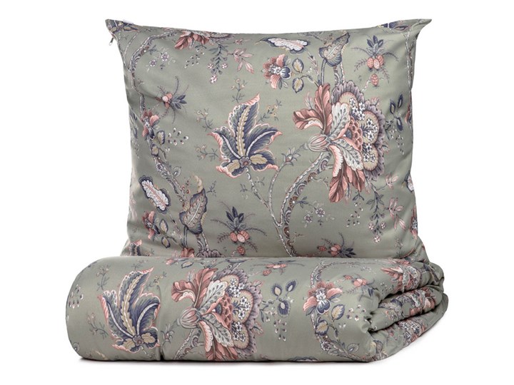Pościel CLARAS z mikrofibry szara w liście i kwiaty 200x220 cm - Homla Bawełna syntetyczna 70x80 cm Poliester Komplet pościeli Mikrofibra Rozmiar poduszki 70x80 cm Pomieszczenie Pościel do sypialni