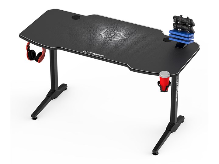 Biurko FRAG grafitowe gamingowe ULTRADESK Szerokość 140 cm Biurko gamingowe Metal Pomieszczenie Pokój nastolatka Płyta MDF Styl Nowoczesny