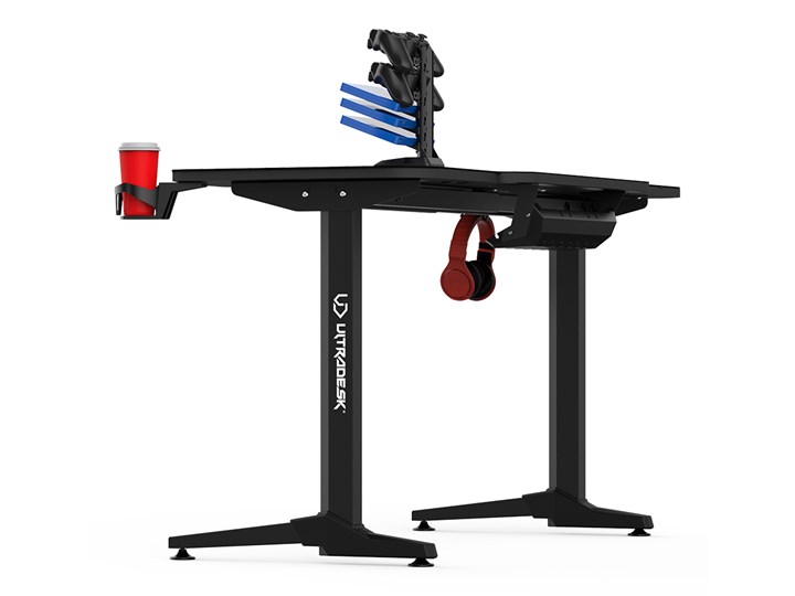 Biurko FRAG grafitowe gamingowe ULTRADESK Metal Pomieszczenie Pokój nastolatka Płyta MDF Biurko gamingowe Szerokość 140 cm Styl Nowoczesny