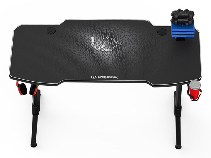 Biurko FRAG grafitowe gamingowe ULTRADESK Kolor Szary Szerokość 140 cm Płyta MDF Metal Biurko gamingowe Pomieszczenie Pokój nastolatka