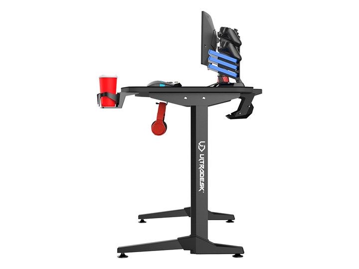 Biurko FRAG grafitowe gamingowe ULTRADESK Płyta MDF Szerokość 140 cm Kolor Szary Biurko gamingowe Metal Pomieszczenie Pokój nastolatka