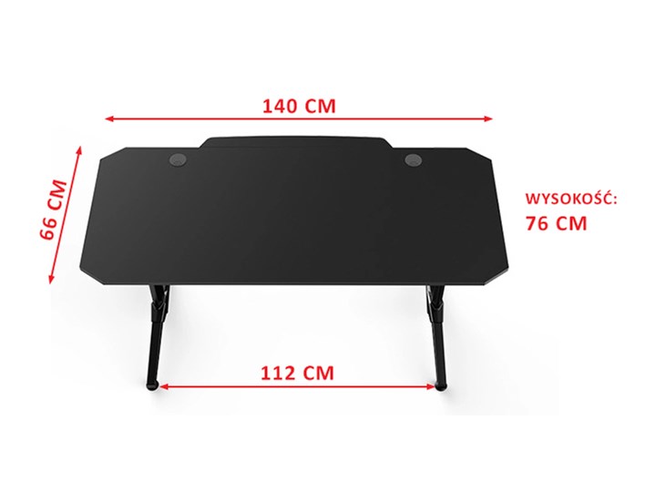 Biurko FRAG grafitowe gamingowe ULTRADESK Pomieszczenie Pokój nastolatka Płyta MDF Biurko gamingowe Metal Szerokość 140 cm Styl Nowoczesny