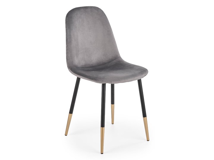 Krzesło K379 VELVET szare HALMAR Drewno Tkanina Stal Welur Metal Głębokość 48 cm Wysokość 88 cm Tworzywo sztuczne Szerokość 45 cm Tapicerowane Styl Rustykalny