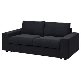 IKEA VIMLE Sofa 2-osobowa rozkładana, z szerokimi podłokietnikami/Saxemara czarnoniebieski, Wysokość łóżka: 53 cm