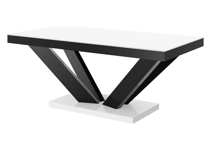 Nierozkładana ława na designerskiej podstawie Viva 2 mini w wysokim połysku Szkło Płyta MDF Wysokość 50 cm Zestaw stolików Kategoria Stoliki i ławy