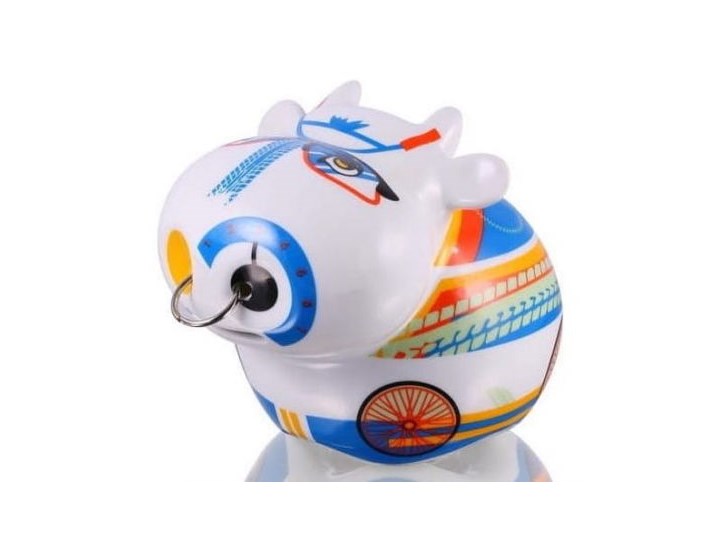 Porcelanowa Skarbonka Krówka Cyklista Kolor Biały