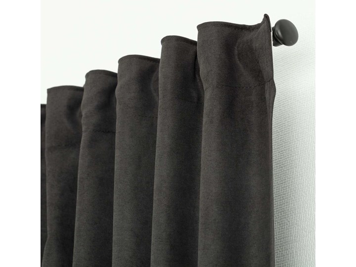 Zasłona BASIC na taśmie marszczącej 140x260cm czarny szenil 1 szt., 140 cm x 260 cm