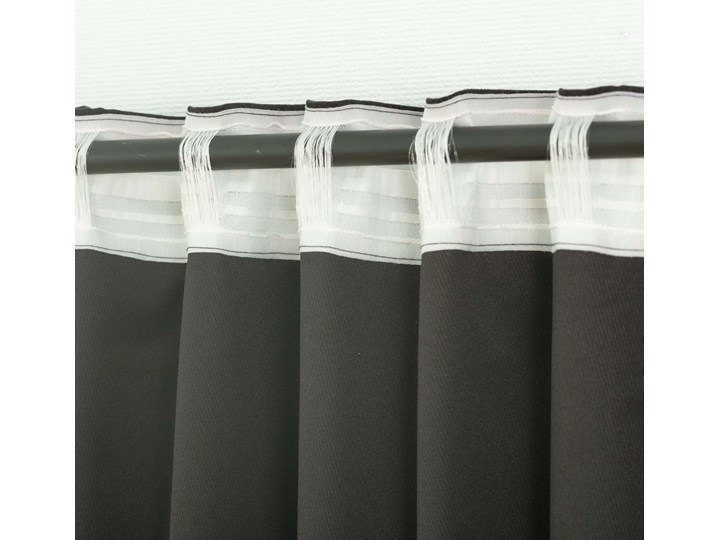 Zasłona BASIC na taśmie marszczącej 140x260cm czarny szenil 1 szt., 140 cm x 260 cm Poliester 140x260 cm Mocowanie