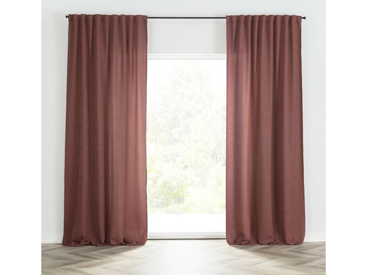 Zasłona BASIC na taśmie marszczącej 140x280cm wrzosowy brąz 1 szt., 140 cm x 280 cm Poliester 140x280 cm Mocowanie