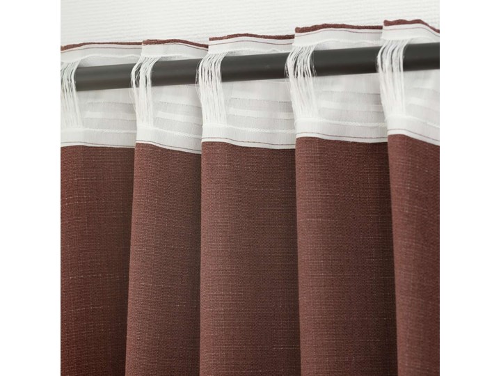 Zasłona BASIC na taśmie marszczącej 140x280cm wrzosowy brąz 1 szt., 140 cm x 280 cm Poliester Mocowanie Taśma 140x280 cm Kolor Brązowy