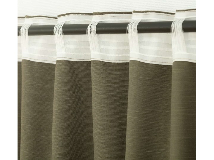 Zasłona BASIC na taśmie marszczącej 140x280cm khaki 1 szt., 140 x 280 cm Poliester 140x280 cm Mocowanie Taśma