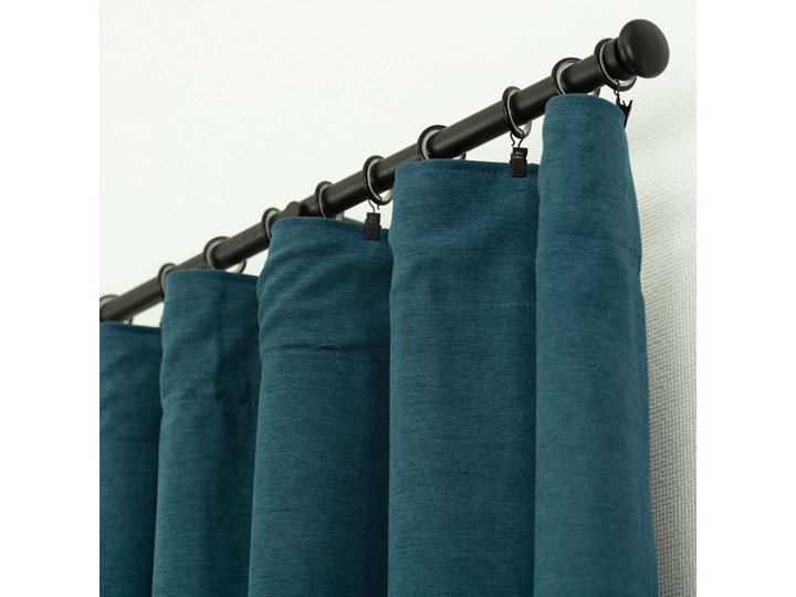 Zasłona BASIC na taśmie marszczącej 140x260cm ocean blue szenil 1 szt., 140 cm x 260 cm Poliester 140x260 cm Mocowanie Szelki
