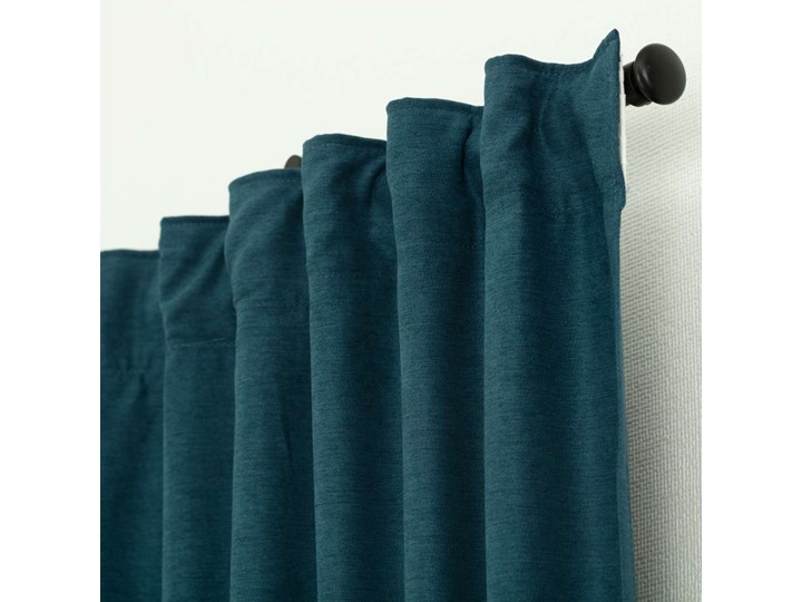 Zasłona BASIC na taśmie marszczącej 140x260cm ocean blue szenil 1 szt., 140 cm x 260 cm Poliester 140x260 cm Mocowanie Szelki