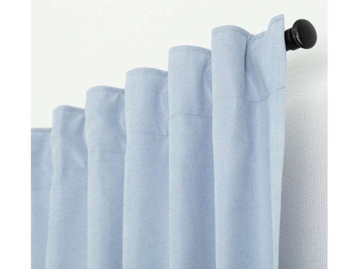 Zasłona BASIC na taśmie marszczącej 140x260cm błękitny szenil 1 szt., 140 cm x 260 cm 140x260 cm Poliester Mocowanie Szelki