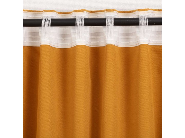 Zasłona BASIC na taśmie marszczącej 140x260cm miodowy szenil 1 szt., 140 cm x 260 cm Poliester 140x260 cm Mocowanie Szelki