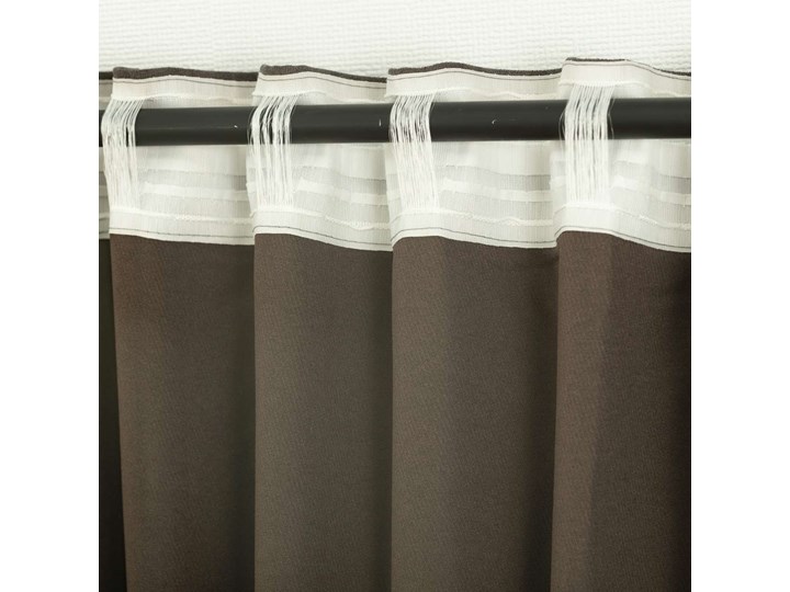 Zasłona BASIC na taśmie marszczącej 140x260cm brązowo - szary szenil 1 szt., 140 cm x 260 cm Mocowanie Poliester 140x260 cm Mocowanie Szelki