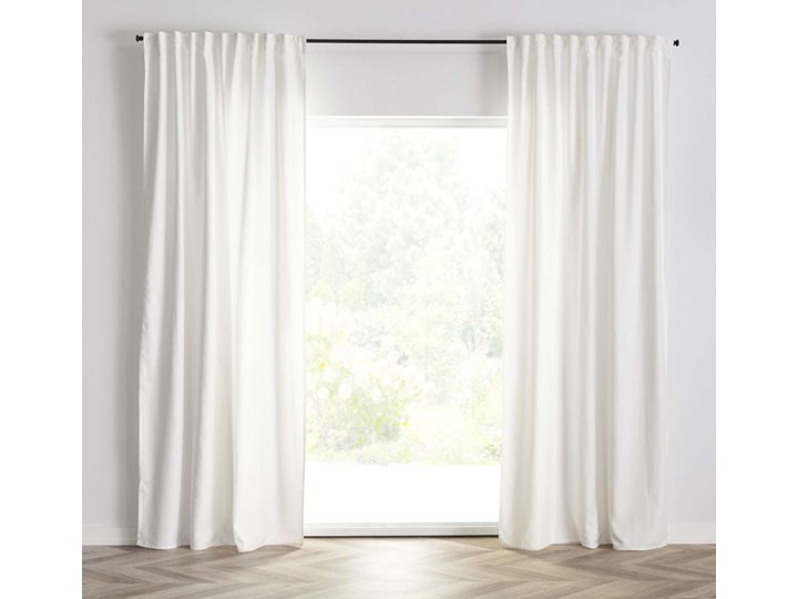 Zasłona BASIC na taśmie marszczącej 140x260cm biały 1 szt., 140 cm x 260 cm 140x260 cm Poliester Mocowanie Szelki