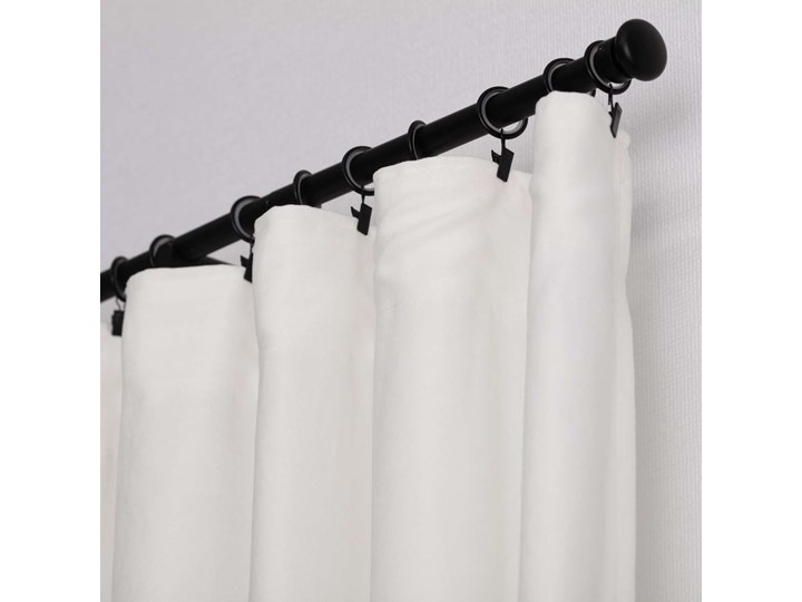 Zasłona BASIC na taśmie marszczącej 140x260cm biały 1 szt., 140 cm x 260 cm 140x260 cm Poliester Mocowanie Szelki