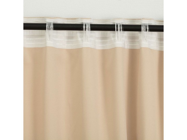 Zasłona BASIC na taśmie marszczącej 140x260cm jasnopiaskowy szenil 1 szt., 140 cm x 260 cm Mocowanie Taśma 140x260 cm Poliester Mocowanie