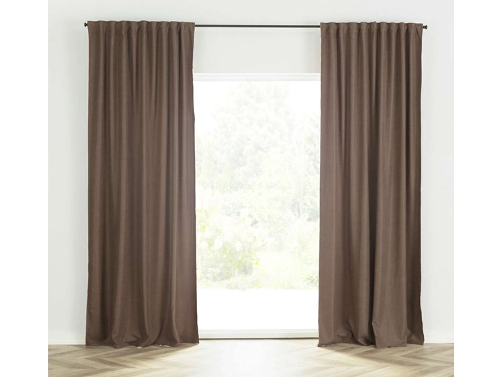 Zasłona BASIC na taśmie marszczącej 140x260cm brązowy szenil 1 szt., 140 cm x 260 cm Poliester Mocowanie Szelki 140x260 cm Mocowanie